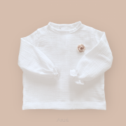 Koszula muślinowa z różyczką (śmietanka)