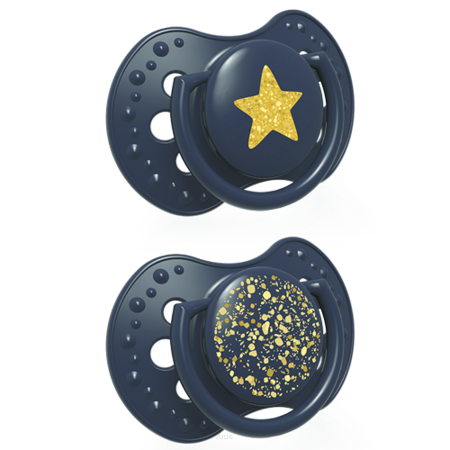  Smoczek silikonowy dynamiczny LOVI 3-6 m 2 szt. Stardust Blue 22/893_blue