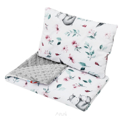 Pościel do wózka / kołyski MINKY (popiel +małe hipcie)