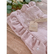 ARUŚ 2 el. poszewki/pościel muślinowa do łóżeczka 120*90 60*40 (gwiazdki na różu)