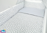 3 el.Pościel do łóżeczka 120x90 "DWUSTRONNA" kroliczki +popiel gładki