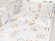 ARUŚ 3 el. pościel do łóżeczka 120*90 (176-żyrafa i słoń na chmurce)