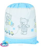 Worek na pościel do przedszkola (niebieskie misie cukierki)