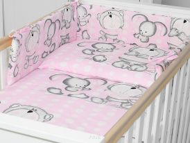 ARUŚ 3 el. pościel do łóżeczka 120*90 (31-rozowy zajac)