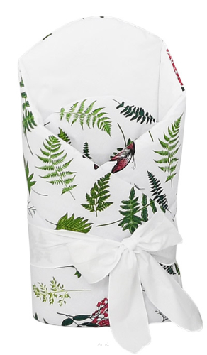 Rożek becik usztywniony wiązany KOKARDKA (jarzebina +biały)