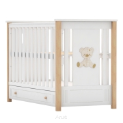 Łóżeczko z szufladą tapczanik DIEGO 120x60 (białe/sosna)