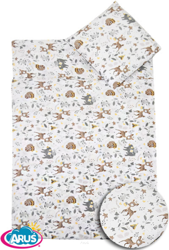 5 pościel do przedszkola 80*220 z workiem+gratis (zwierzaki leśne beżowe))