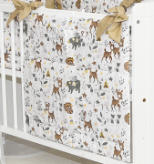 Przybornik na łóżeczko "KOKARDKA" (sarenki beżowe +bez)