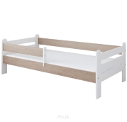 Łóżko dziecięce z barierką 160X80 LIAM biały dąb