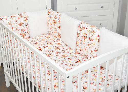 Ochraniacz poduszki 6szt (dzika róża + biały)