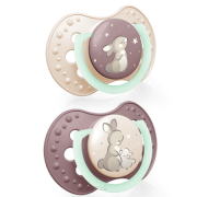 Smoczek silikonowy dynamiczny LOVI 6-18m 2 szt. Night&Day Girl 22/915girl