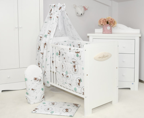 ARUŚ 4 el. pościel do łóżeczka 120*90 (146-wianuszki zielone)