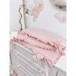 3 el. Pościel do łóżeczka z falbanką 120x90 róż pudrowy - 3