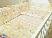 ARUŚ 7 el. pościel do łóżeczka 120*90 (132-bezowy mis z podusia)