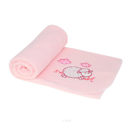 Koc kocyk polarowy 105x80 (różowa owieczka)