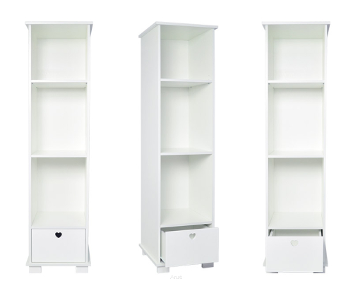Regał z półkami i szufladą SISI kolor biały