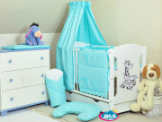 Baldachim materiałowy (grochy turkusowe)