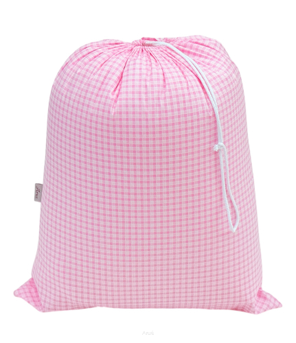 Worek na pościel do przedszkola (różowa kratka)