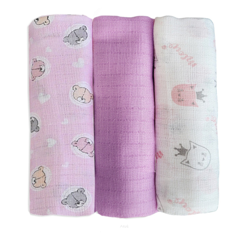 Pieluszki pieluchy tetrowe 3 sztuki (zestaw S)