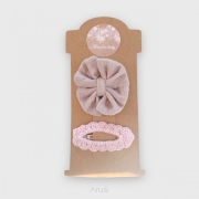 Zestaw spinek (pastelowy beż + pudrowy róż)