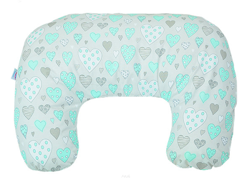 Poduszka do karmienia rogal fasolka (miętowe serduszka)