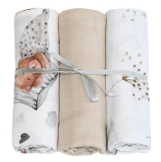 Pieluszki pieluchy muślinowe 3 sztuki (zestaw W)