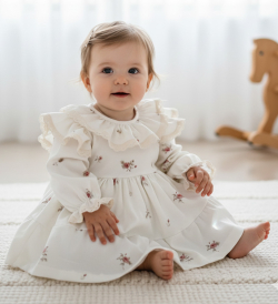 Sukienka z falbankami i koronką (eternelle fleur)