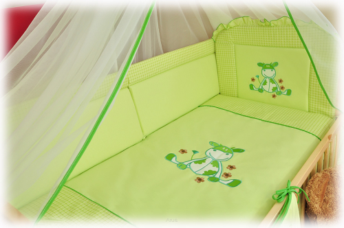 2 elementowa pościel HAFTOWANA (zielona krówka)