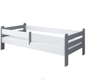 Łóżko dziecięce z barierką 160X80 LIAM szaro biało