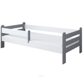 Łóżko dziecięce z barierką 160X80 LIAM szaro biało