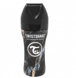 Twistshake Butelka antykolkowa ze stali nierdzewnej 260 ml Marble Black