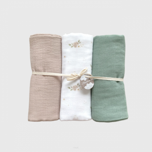 Otulacze pieluszki muślinowe Double Gauze zestaw 3szt (H)