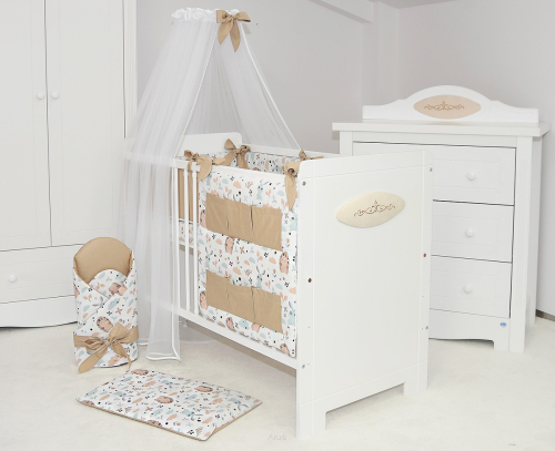 4 el.Pościel do łóżeczka 120x90 dwustronna 