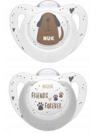 NUK SMOCZEK SILIKONOWY CAT&DOG 6-18 2SZT/PUD