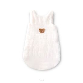 Śpiworek niemowlęcy do spania muślinowy ocieplany (latte little teddy)