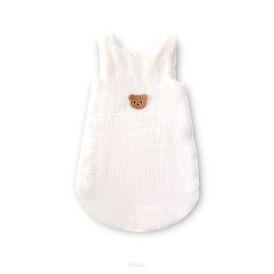 Śpiworek niemowlęcy do spania muślinowy ocieplany (latte little teddy)