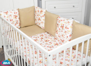 8 el.Pościel do łóżeczka 120x90 "MODUŁOWA" (dzika róża + beżowy)