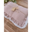 Pościel do wózka / kołyski / kosza mojżesza muślinowa z koronką (powder pink) - 6