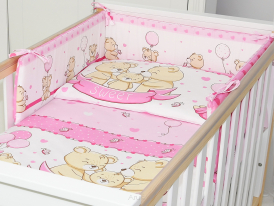 ARUŚ 5 el. pościel do łóżeczka 120*90 (181-różowe misie sweet)