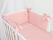 3 el. Pościel do łóżeczka 120x90 "Koronka" róż pudrowy