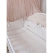 3el. Pościel do łóżeczka z falbanką 120x90 biała z haftem złotym - 5