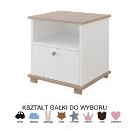 Szafka nocna biały/dąb