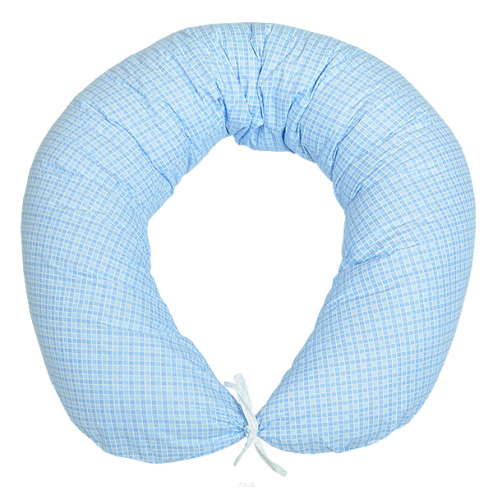 Poduszka do spania dla kobiet w ciąży do karmienia duża (niebieska kratka)