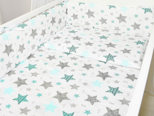 ARUŚ 7 el. pościel do łóżeczka 120*90 (149-gwiazdki mietowe)