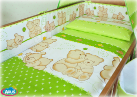ARUŚ 3 el. pościel do łóżeczka 120*90 (115-zielony teddy)