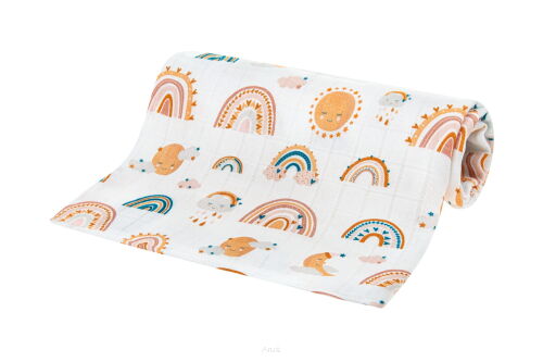 Pieluszka pielucha bambusowa 75x75 (tęcza)