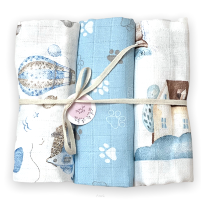 Pieluszki pieluchy tetrowe 3 sztuki (zestaw N)