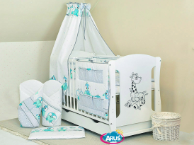 ARUŚ 6 el. pościel bawełniana 120*90 (116-turkusowe sowy NOWE)