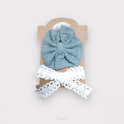 Spinki do włosów 2szt (fairy mint +biała koronka)