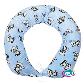 Poduszka do spania dla kobiet w ciąży do karmienia duża (niebieskie pandy)